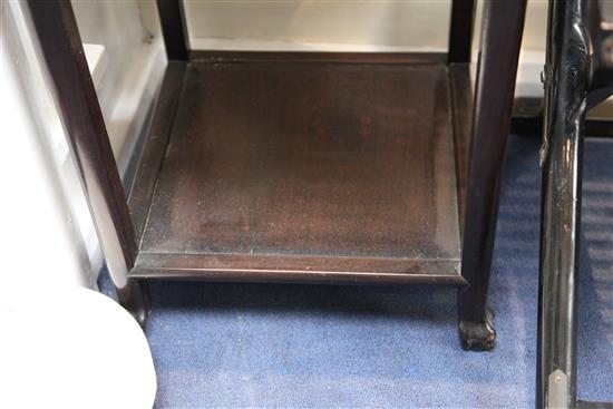 A Chinese hardwood three tier occasional table